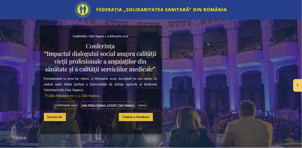 Conferința “Impactul dialogului social asupra calității vieții profesionale a angajaților din sănătate și a calității serviciilor medicale”