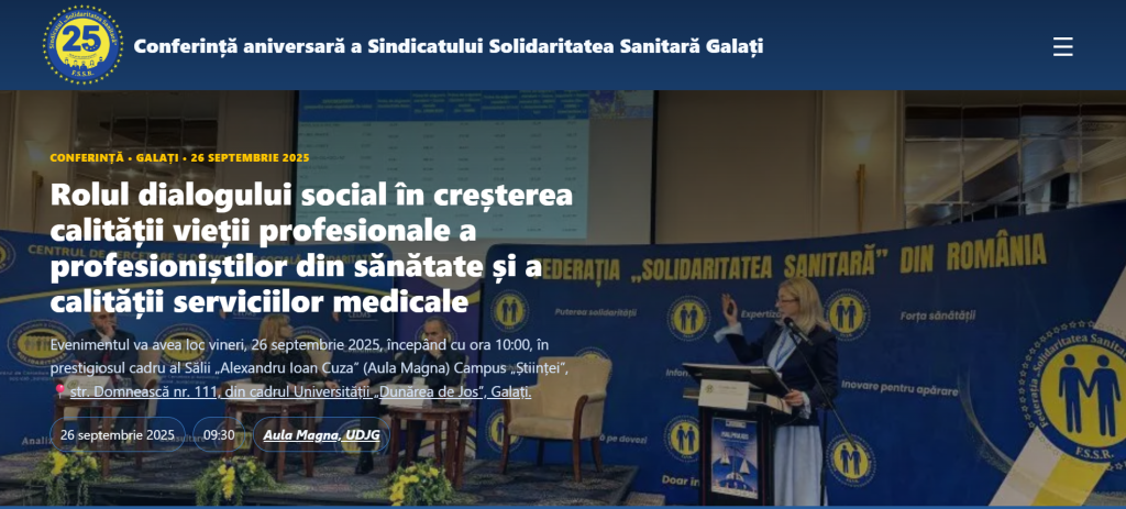 Conferința Rolul dialogului social în creșterea calității vieții profesionale a profesioniștilor din sănătate și a calității serviciilor medicale