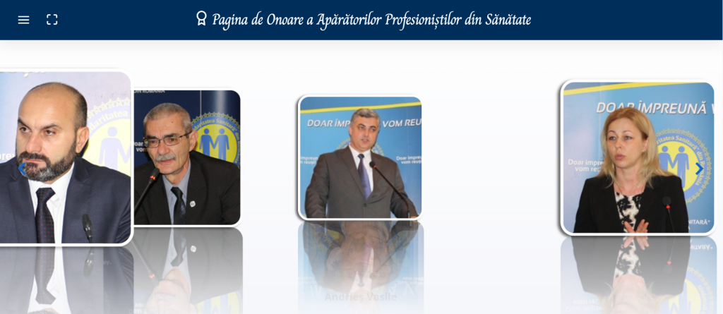 Pagina de Onoare a Apărătorilor Profesioniștilor din Sănătate